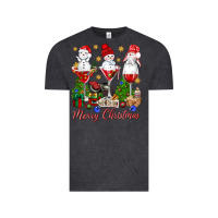 Vintage Black Merry Christmas wine and cocktails Vintage Tee - NancyCooperArtShop