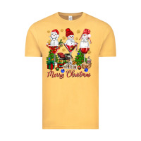 Vintage Mustard Merry Christmas wine and cocktails Vintage Tee - NancyCooperArtShop
