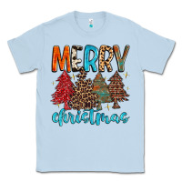 Dusty Blue merry christmas trees Classic Tee - MaliasSmallBusiness