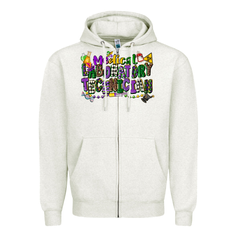 Medical Laboratory Technician Mardi Gras Zipper Hoodie by CowGirlArtShop | Teevron