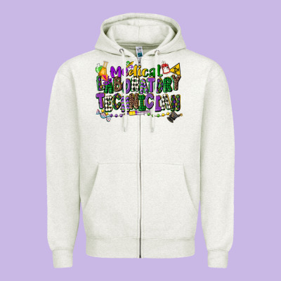 Medical Laboratory Technician Mardi Gras Zipper Hoodie Designed By Cowgirlartshop