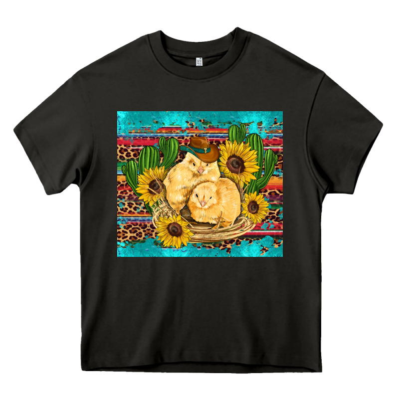 Western Chicks Coop Animals Sunflowers Cactus Serape Leopard Turquoise Heavy Core Tee by Artiststas | Teevron