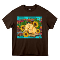Chocolate Brown western chicks coop animals sunflowers cactus serape leopard turquoise Heavy Core Tee - Artiststas
