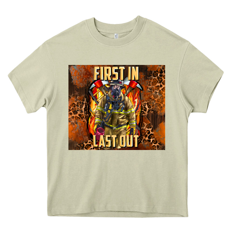First In Last Out Firefighter Heavy Core Tee by AdoDesignShop | Teevron