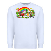 White St. Patrick's Day Teacher Premium Sweatshirt - OliviaCreatesArt