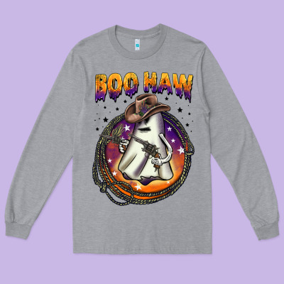 Boo Haw Long Sleeve Tee Designed By Barkaloodesign