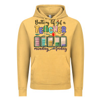 Vintage Mustard battery life of a teacher monday friday Vintage Hoodie - MaliasSmallBusiness