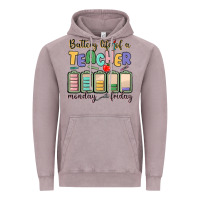 Vintage Zinc battery life of a teacher monday friday Vintage Hoodie - MaliasSmallBusiness