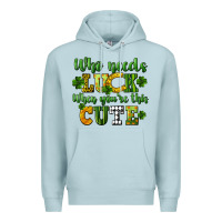 Blue Mist Who needs luck when you're this cute St. Patrick's Premium Hoodie - CowGirlArtShop