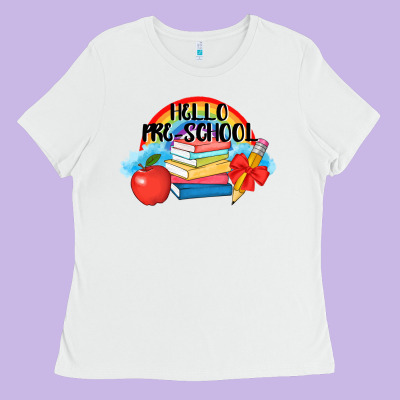 Hello Pre School Ladies Tee Designed By Adodesignshop