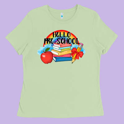 Hello Pre School Ladies Tee Designed By Adodesignshop