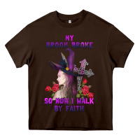 Chocolate Brown my broom broke Heavy Core Tee - AdoDesignShop