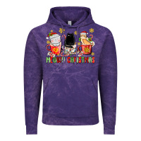 Cloud Purple meowy christmas cats coffee cups Vintage Hoodie - MaliasSmallBusiness