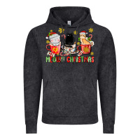 Vintage Black meowy christmas cats coffee cups Vintage Hoodie - MaliasSmallBusiness