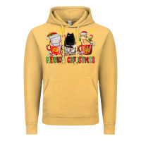 Meowy Christmas Cats Coffee Cups Vintage Hoodie | Teevron