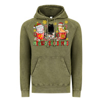 Vintage Olive meowy christmas cats coffee cups Vintage Hoodie - MaliasSmallBusiness
