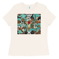 Bull Skull Flowers Cowhides And Leopard Ladies Tee | Teevron