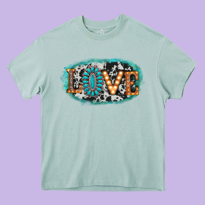 Love Western Heavy Core Tee Designed By Adodesignshop