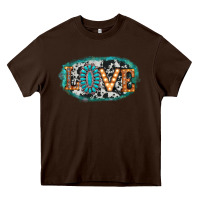 Chocolate Brown love western Heavy Core Tee - AdoDesignShop