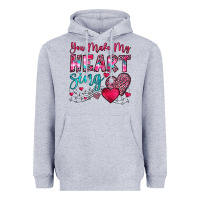 Heather Grey you make my heart sing Heavyweight Hoodie - OliviaCreatesArt
