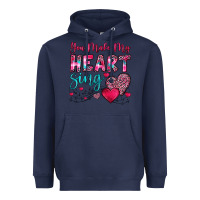 Navy you make my heart sing Heavyweight Hoodie - OliviaCreatesArt
