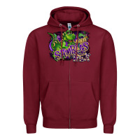 Burgundy mardi saurus rex Zipper Hoodie - CowGirlArtShop