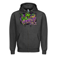 Charcoal Heather mardi saurus rex Zipper Hoodie - CowGirlArtShop