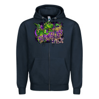 Navy mardi saurus rex Zipper Hoodie - CowGirlArtShop