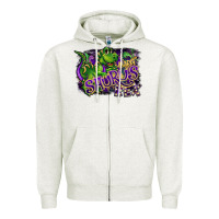 Oatmeal Heather mardi saurus rex Zipper Hoodie - CowGirlArtShop