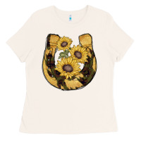 Bone horseshoe sunflower camouflage Ladies Tee - AdoDesignShop