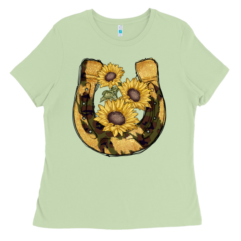 Horseshoe Sunflower Camouflage Ladies Tee by AdoDesignShop | Teevron