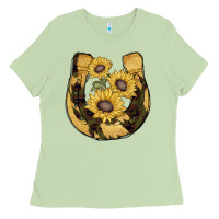 Matcha horseshoe sunflower camouflage Ladies Tee - AdoDesignShop