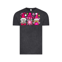 Vintage Black Pink Christmas winter gnomes Vintage Tee - NancyCooperArtShop