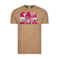Vintage Coffee Pink Christmas winter gnomes Vintage Tee - NancyCooperArtShop