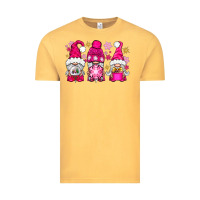 Vintage Mustard Pink Christmas winter gnomes Vintage Tee - NancyCooperArtShop