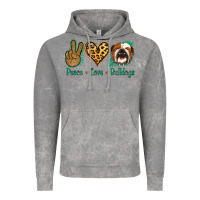 Cloud Rock Peace Love Bulldog Vintage Hoodie - Jasminsmagicworld