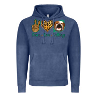 Vintage Denim Peace Love Bulldog Vintage Hoodie - Jasminsmagicworld