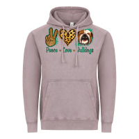 Peace Love Bulldog Vintage Hoodie | Teevron