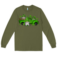 Army Green st patrick's gnomes farm truck Long Sleeve Tee - Jasminsmagicworld