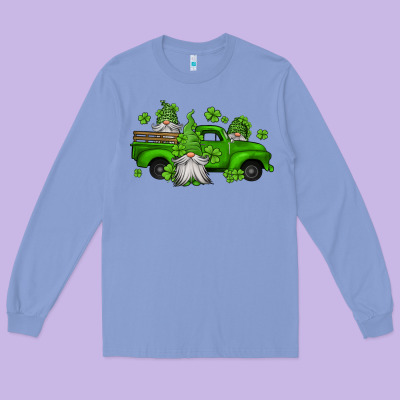 St Patrick's Gnomes Farm Truck Long Sleeve Tee Designed By Jasminsmagicworld