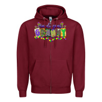 Burgundy mardi gras grammy Zipper Hoodie - CowGirlArtShop