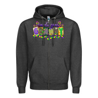 Charcoal Heather mardi gras grammy Zipper Hoodie - CowGirlArtShop