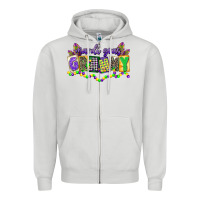 Dove Grey mardi gras grammy Zipper Hoodie - CowGirlArtShop