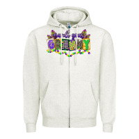 Oatmeal Heather mardi gras grammy Zipper Hoodie - CowGirlArtShop