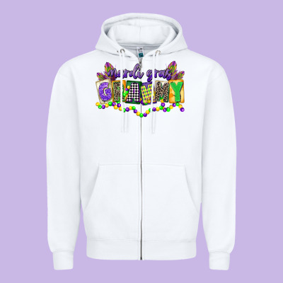 Mardi Gras Grammy Zipper Hoodie Designed By Cowgirlartshop