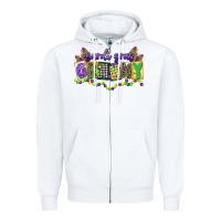 White mardi gras grammy Zipper Hoodie - CowGirlArtShop