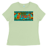 Matcha blessed turquoise gemstone cactus and sunflower licanse plate Ladies Tee - Artiststas