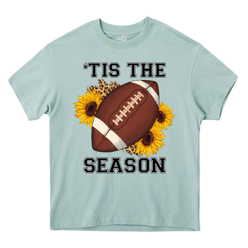 Tis The Season Football Sunflower Heavy Core Tee by AdoDesignShop | Teevron