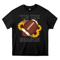 Black tis the season football sunflower Heavy Core Tee - AdoDesignShop