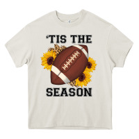 Cream tis the season football sunflower Heavy Core Tee - AdoDesignShop